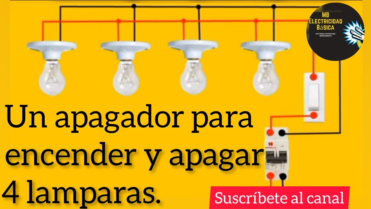 Como conectar un interruptor para 4 lamparas. CONEXIÓN EN PARALELO