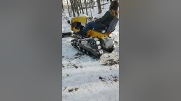 Plowing snow with the Cub Cadet dozer