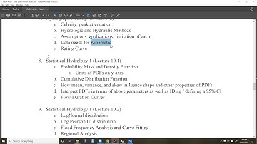 Hydrology - Final Exam Review