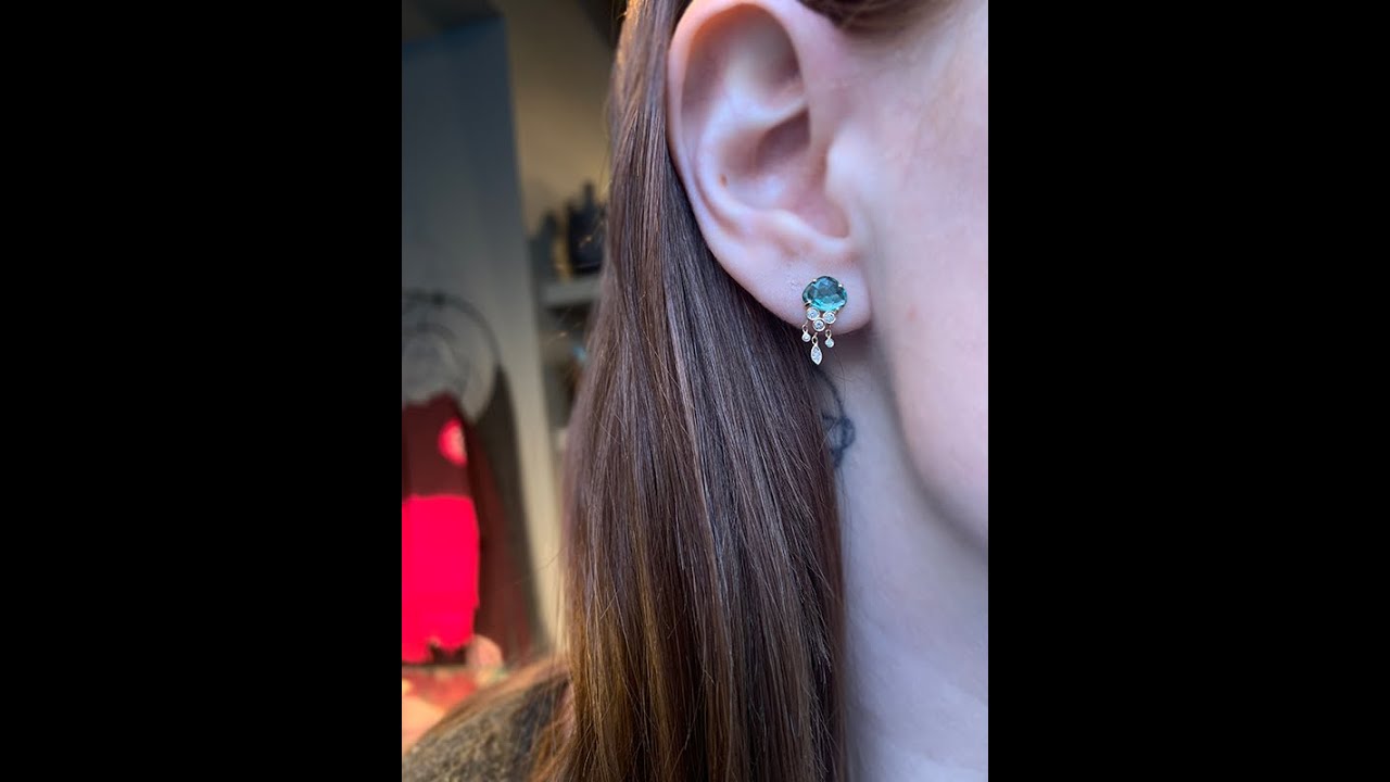 Celine Daoust 14k Gold Tourmaline & Diamonds Jellyfish Earring