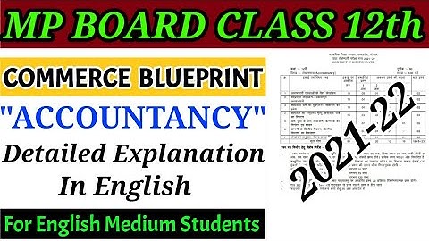 Mp board class 12th commerce "Accountancy" blueprint 2021-22 english translation