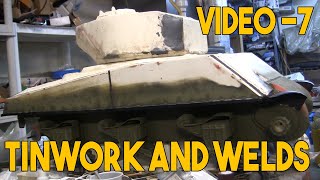 1/6th scale M4A3E2 Jumbo Sherman tank project Video #7 (tinwork and upper hull welds)