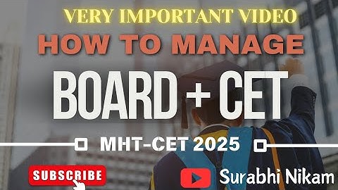 How to manage BOARD + CET | MHT-CET 2025 | HSC BOARDS 2025 | #hscboardexam2025 #MHTCET2025