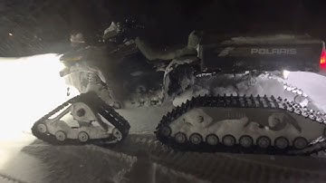 Polaris bigboss 6x6 tatou tracks in deep snow