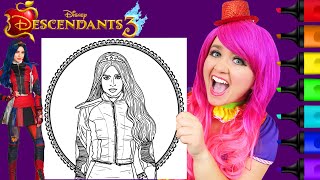 Coloring Evie Descendants 3 Disney Coloring Page Prismacolor Markers | KiMMi THE CLOWN