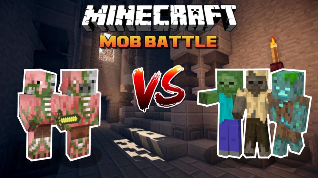 Minecraft Zombified Piglin Zombie Pigmen Vs Zombie Husk Drowned Mob Battles Youtube