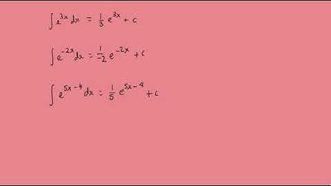 5.1 Integration of exponential functions