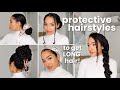 EASY Protective Curly Hairstyles for HAIR GROWTH! + TIPS (Winter 2022)