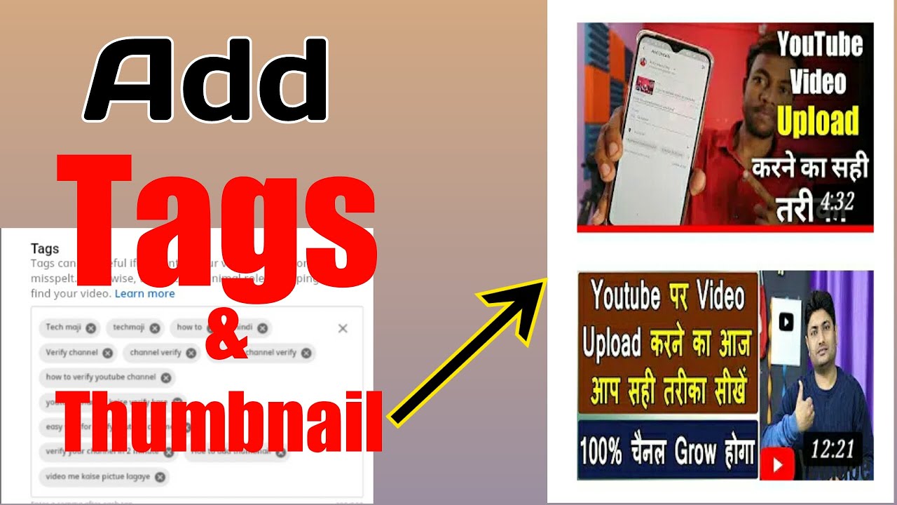 How to add thumbnail How to add tags on youtube videoVideo pe tag