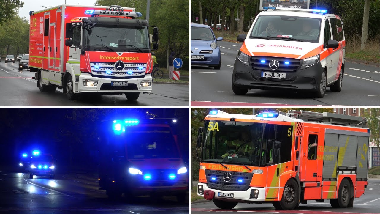 BLAULICHT HANNOVER | Viele Einsatzfahrzeuge auf Einsatzfahrt an der Wache 5 und MHH!