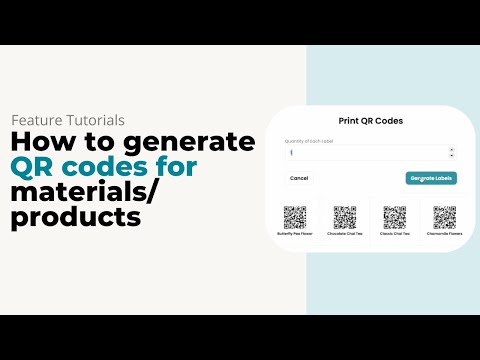 How to Generate QR Codes for Materials and Products | Inventora Tutorial
