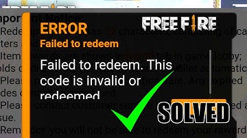 FREE FIRE REDEEM CODE ERROR || FF REWARD PROBLEM SOLVED