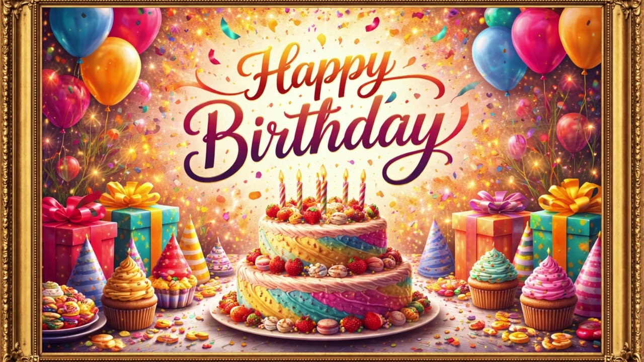 Happy Birthday 🎂 | Beautiful Birthday Art Frame 🎉 | Festive Party Screen 4K TableauTV