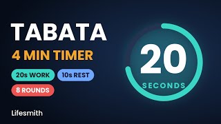 4 Minute Tabata Timer | 20 Sec Work / 10 Sec Rest x 8 Rounds - Choose your own exercises 