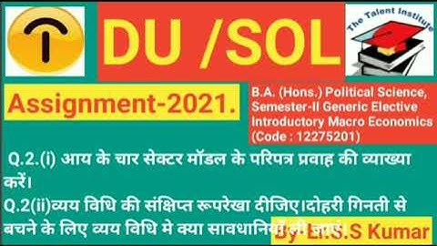 Q2 B.A. Hons Political Science, Semester-11 Generic Elective Introductory Macro Economics 12275201