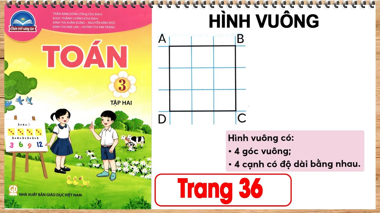 Toán 3 chân trời sáng tạo tập 2 trang 36 | Hình vuông
