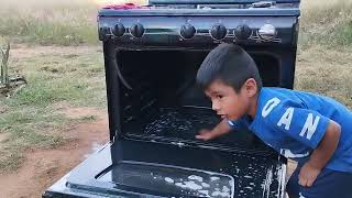 Recycling the oven from the old stove, don't throw away your stove so you can use it