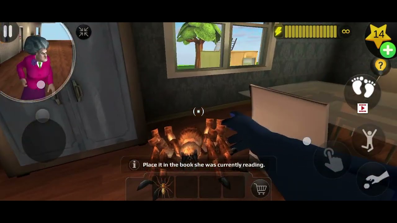 لعبة شريرهالعنكبوت حطينا في الكتب العنكبوت جاء على وجه سريره