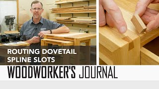 Routing Dovetail Spline Slots by WoodworkersJournal 4,573 views 6 months ago 3 minutes, 55 seconds