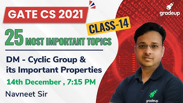 Cyclic Group | Discrete Mathematics | 25 Most Important Topics for GATE CS 2021 | Navneet  Sir