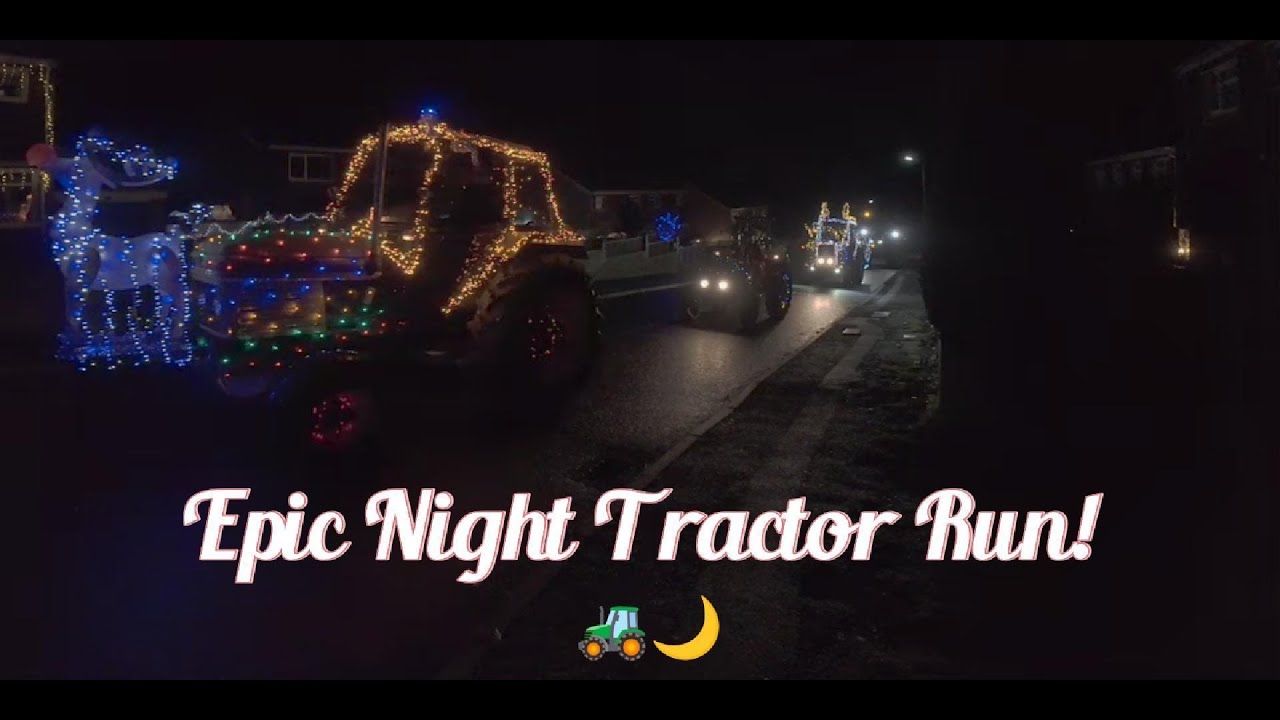 Tractors Take Over Our UK Town – Night Run 2025 🚜