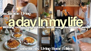 VLOG A DAY IN MY LIFE HOME EDITION LOW INCOME LIVING coffee lunch home reset decluttering