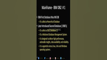 Mainframe - IBM DB2, IBM Database #mainframes #kumaritchannel