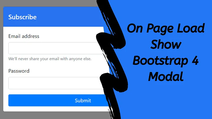 How to open Bootstrap4  modal on page load / Show Bootstrap4  modal using jquery