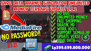 Save Data Warnet Simulator Unlimited Money Terbaru Update 2.1.2