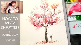 watercolor tree cherry blossom painting paint trees watercolour tutorial jay lee easy beginners artist paintings techniques tutorials dandelion mentve innen