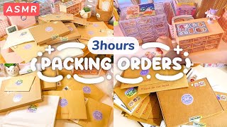 [3hours ASMR] packing orders compilation / cute Korean sticker shop / packing asmr / packaging asmr