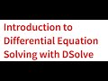 Differential Equation Solving in the Wolfram Language (Mathematica)