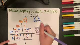 Multiplying 2 digits by 2 digits using the box method