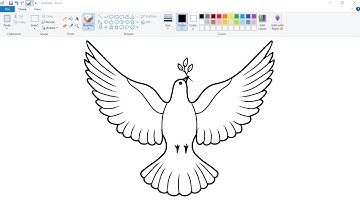 How to draw Beautiful Bird Logo in Ms Paint | Dove Logo Art Drawing on Computer using Ms Paint.