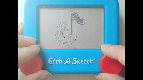 The TikTok logo but on an Etch A Sketch