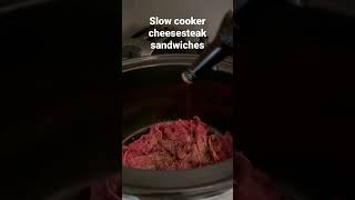 Slow cooker cheesesteak sandwiches #food #recipe #slowcooker #fyp #shorts