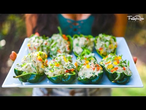 FullyRaw Vegan Stuffed Poblano Peppers!