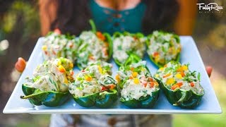 FullyRaw Vegan Stuffed Poblano Peppers! screenshot 3