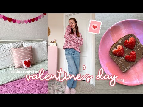getting ready for Valentine's Day!💌 thrifty decorate with me, vegan snacks, & self-love habits