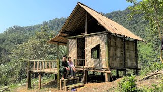 30 Days Building Cabin in the Forest TIMELAPSE ~ Young Couple Building from Start to Finish