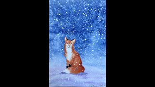 Winter Forest Friends Watercolor lesson by Victoria Gobel
