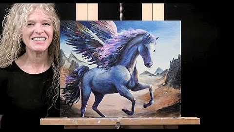 MAGICAL PEGASUS-Learn How to DRAW and PAINT with Acrylics-Easy Beginner Acrylic Painting Tutorial