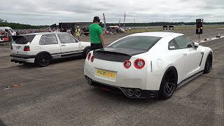 950HP VW GOLF 2 VR6 Turbo (GTR Killer) vs Nissan GTR R35