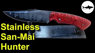 Forging a Hunter with Stainless San Mai Damascus
