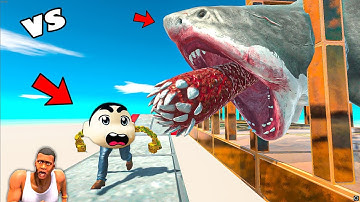 SHINCHAN MEGALODON SHARK vs EVERYUNIT in ANIMAL REVOLT BATTLE SIMULATOR Hindi | AMAAN CHOP TEAM