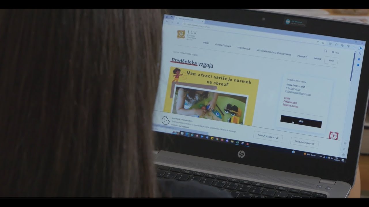 Postopek vpisa preko obrazca na spletni strani LUK