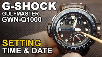 GShock Gulfmaster GWN-Q1000 - Setting Time and Date tutorial
