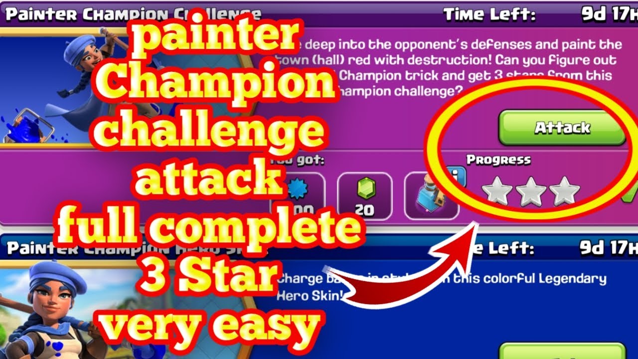 painter champion challenge complete full attack easily