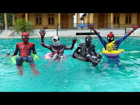 Spider-Man Party On The Beach || PRO 4 SUPERHERO BATTLE CAMP by FLife vs