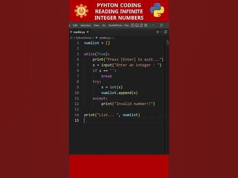 Reading Infinite List of Numbers in Python | No ChatGPT #shorts #python ...